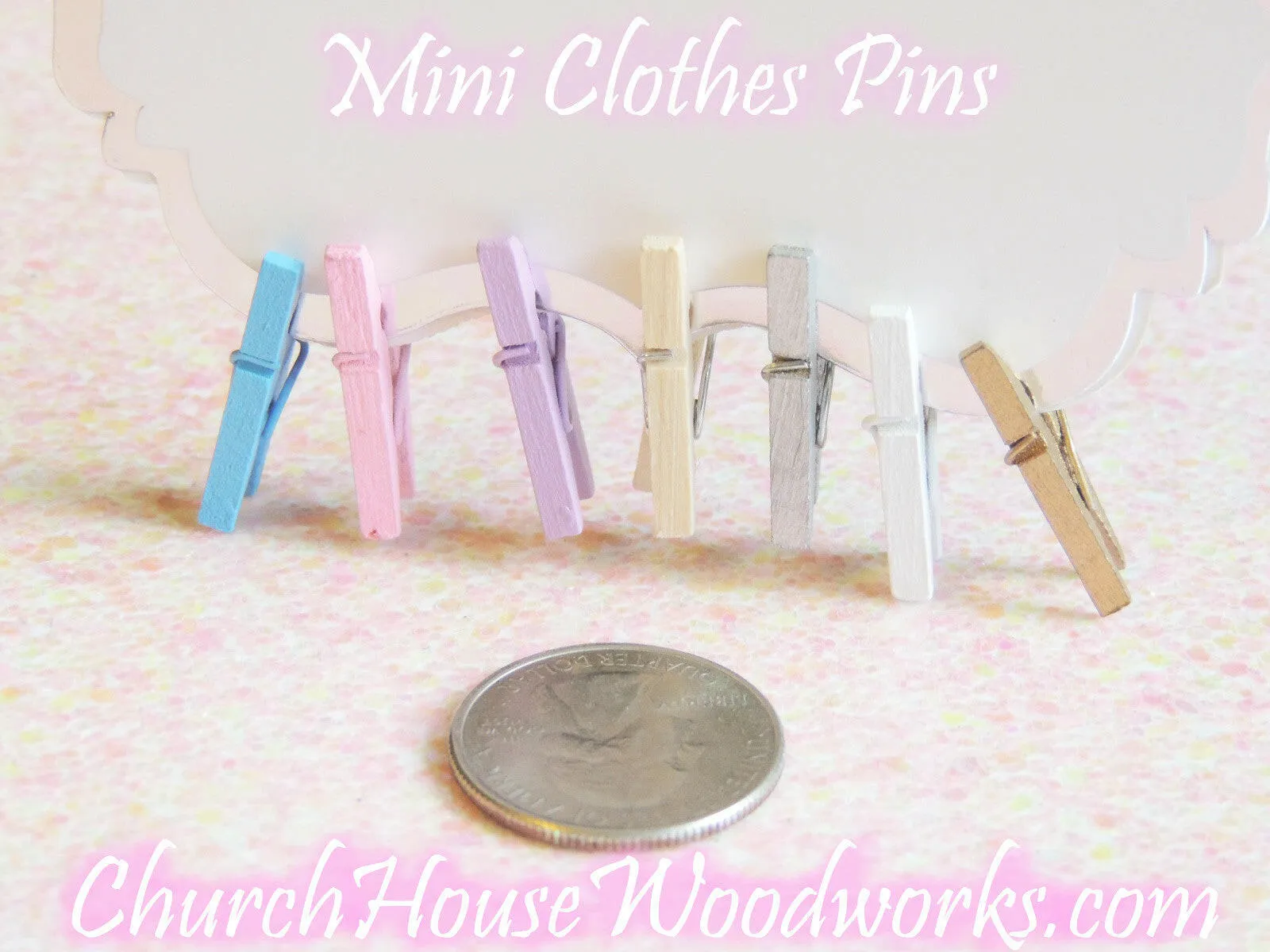Pack of 100 Mini Dark Blue Wooden Clothespins