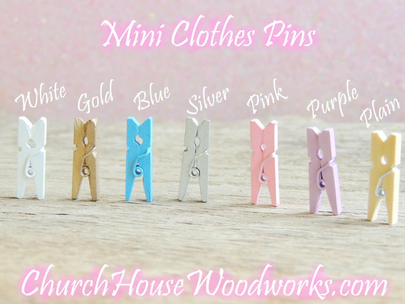 Pack of 100 Mini Dark Blue Wooden Clothespins