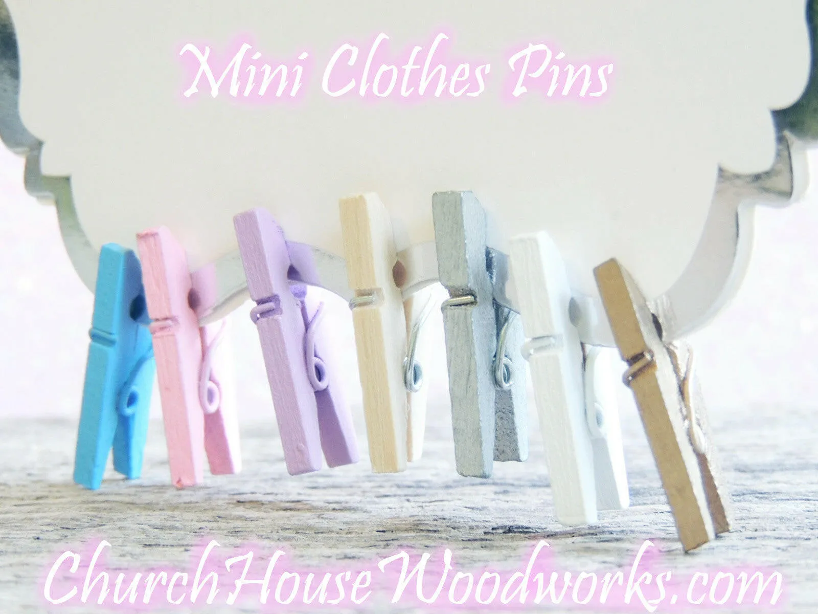 Pack of 100 Mini Dark Blue Wooden Clothespins