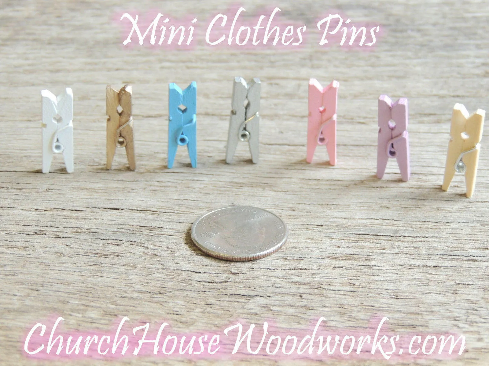 Pack of 100 Mini Dark Blue Wooden Clothespins