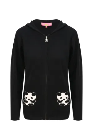 Panda Zip Cashmere Hoodie