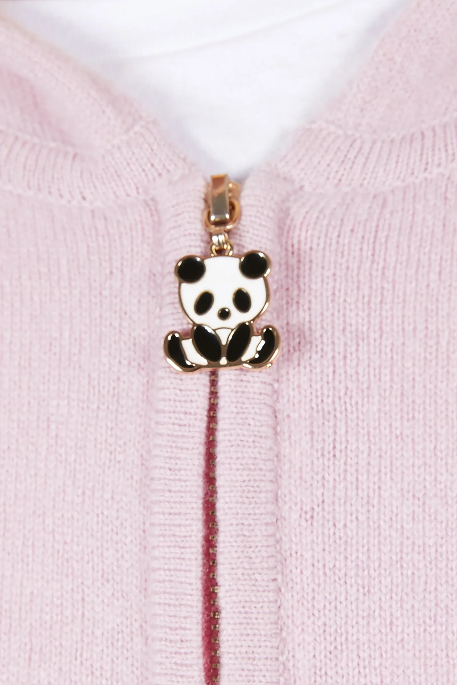 Panda Zip Cashmere Hoodie