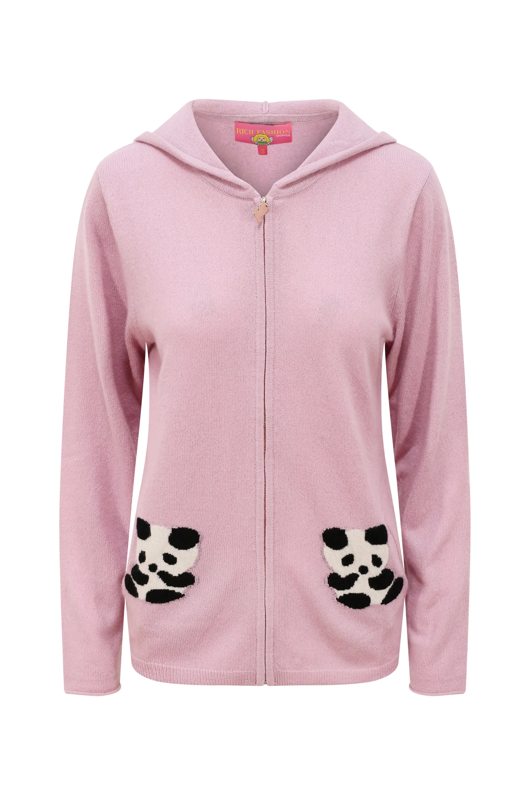 Panda Zip Cashmere Hoodie