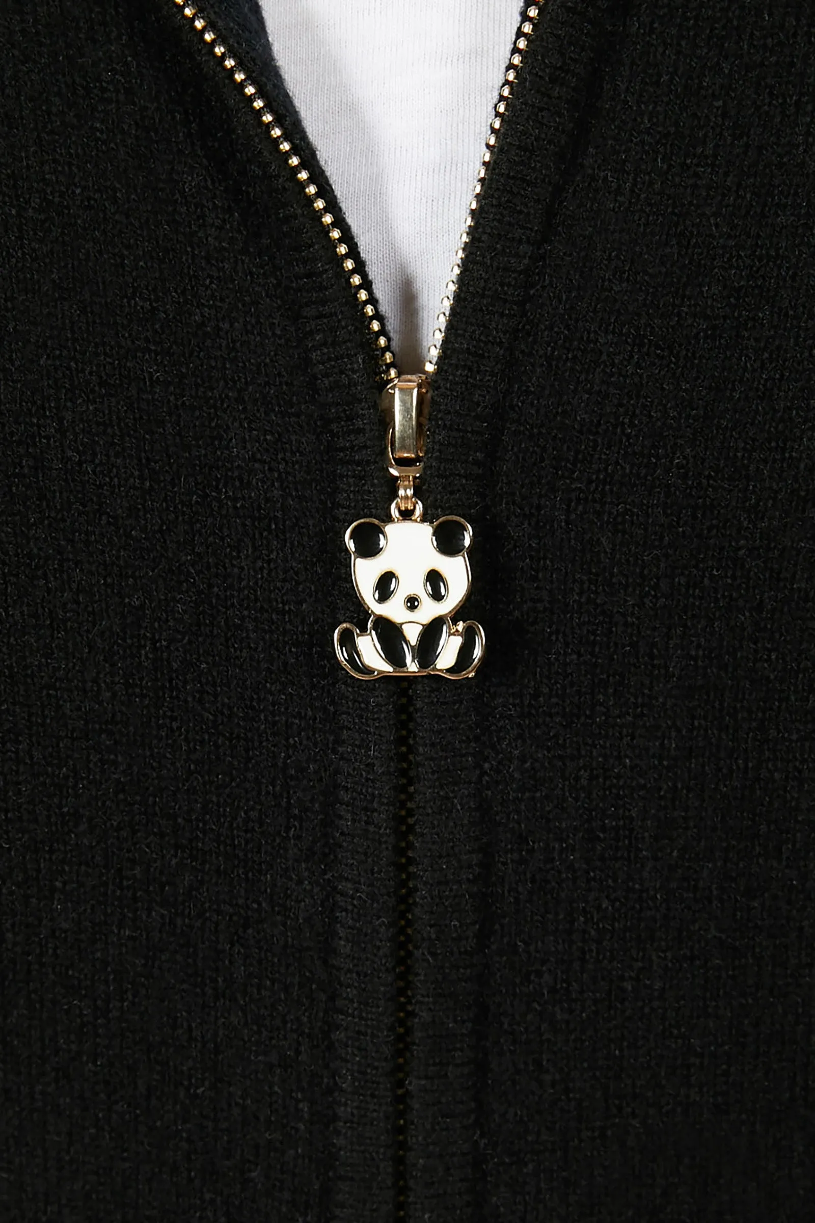 Panda Zip Cashmere Hoodie