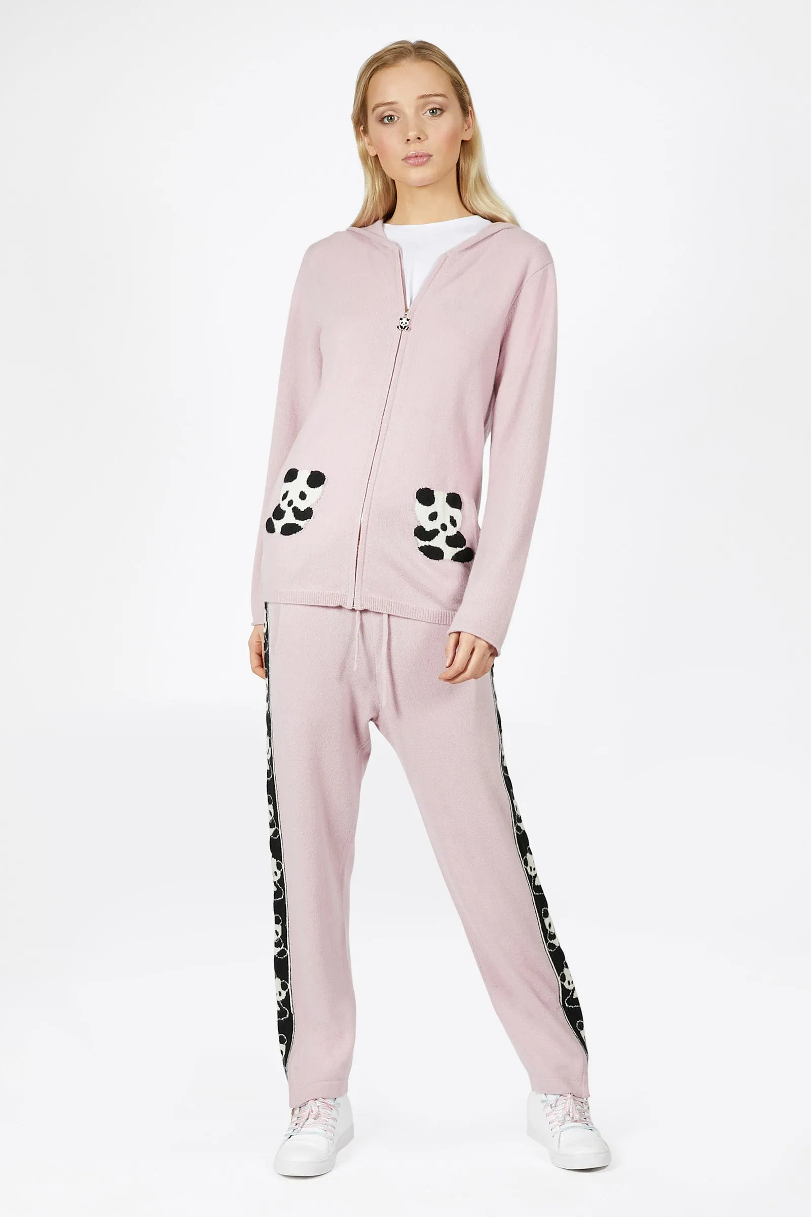 Panda Zip Cashmere Hoodie