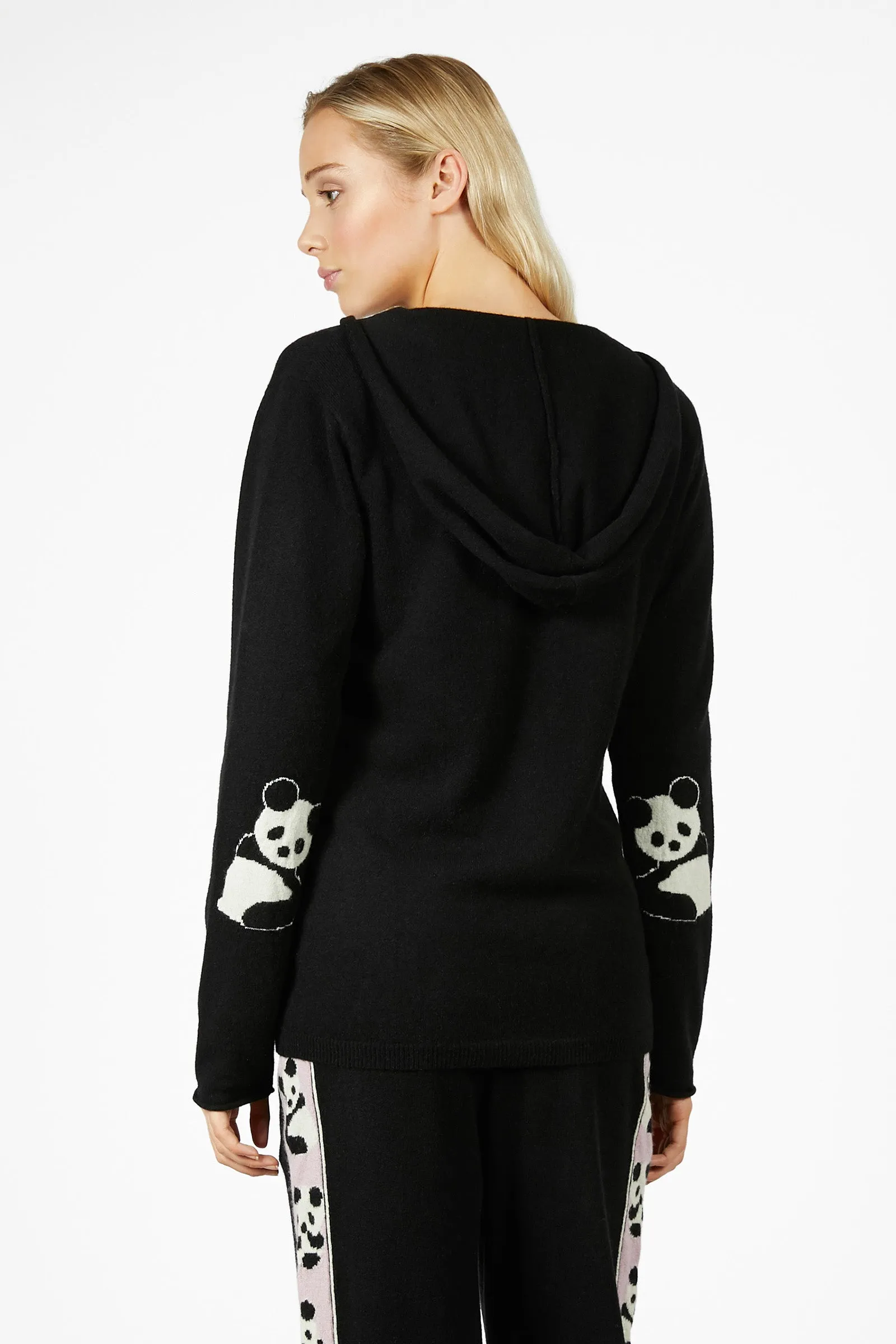 Panda Zip Cashmere Hoodie