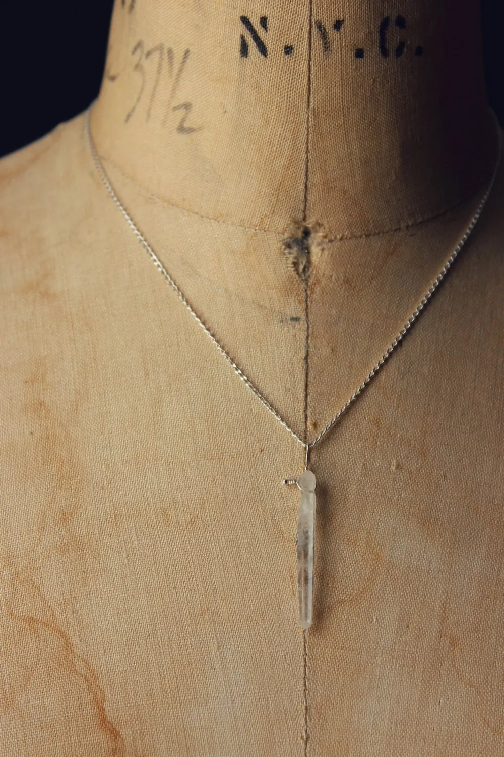 Peregrine. Delicate Quartz Crystal & Sterling Silver Necklace.