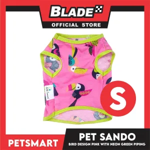 Pet Sando Parrot Bird Design, Pink with Neon Green Piping Color DG-CTN148S (Small) Perfect Fit For Dogs And Cats