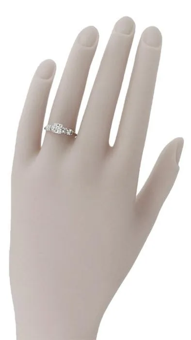 Petite Vintage 1940's Diamond Solitaire Engagement Ring in 14K Yellow and White Gold | Art Deco