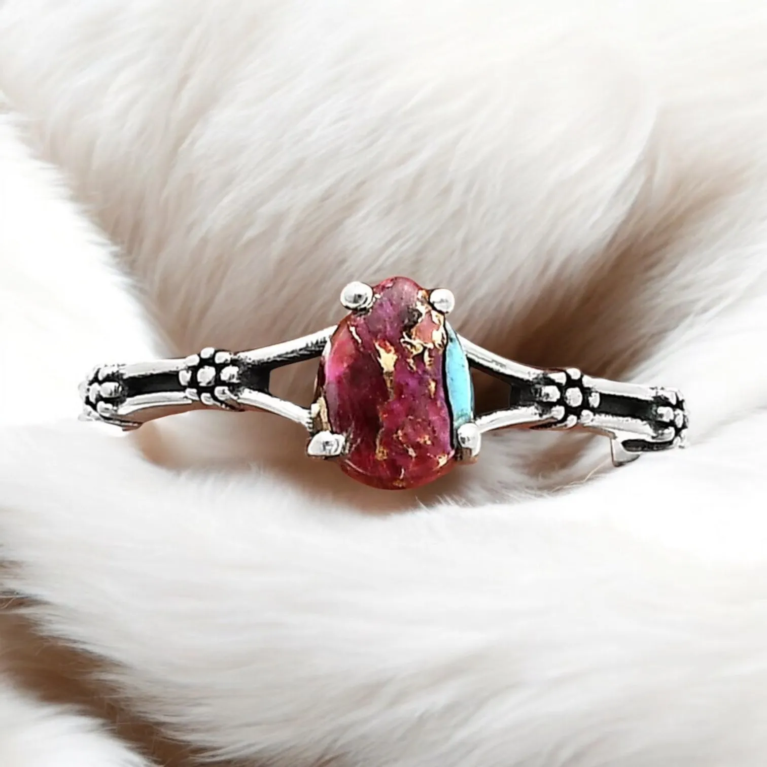 Pink Dahlia Solid 925 Sterling Silver Ring 6.5