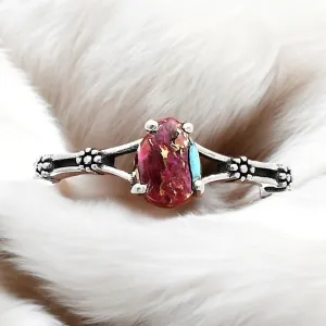 Pink Dahlia Solid 925 Sterling Silver Ring 6.5