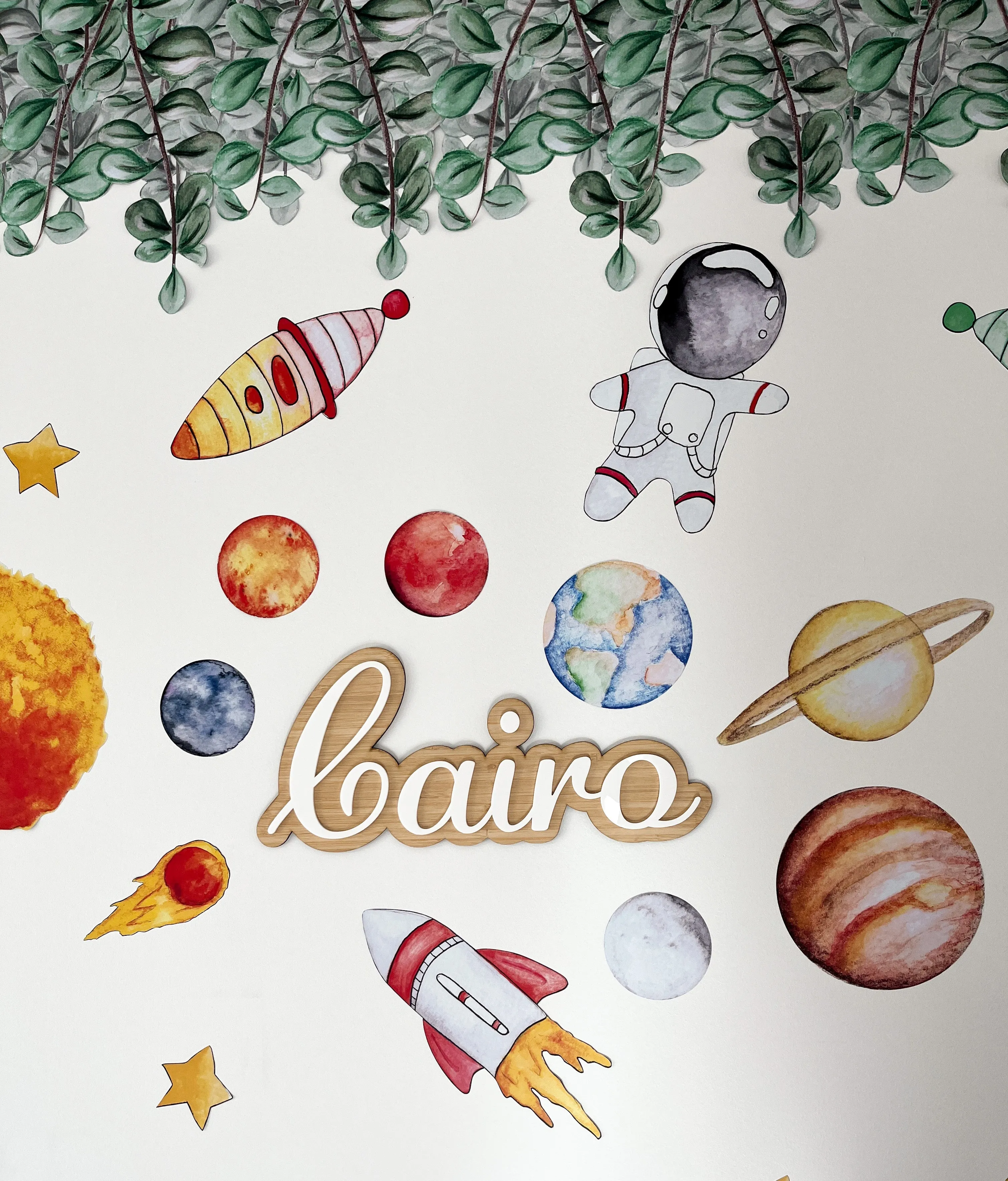 Planets Australian Design Hand Painted Peel & Stick, Removable Wall Decal. Nursery, Kids Playroom, Kids Teens Bedroom