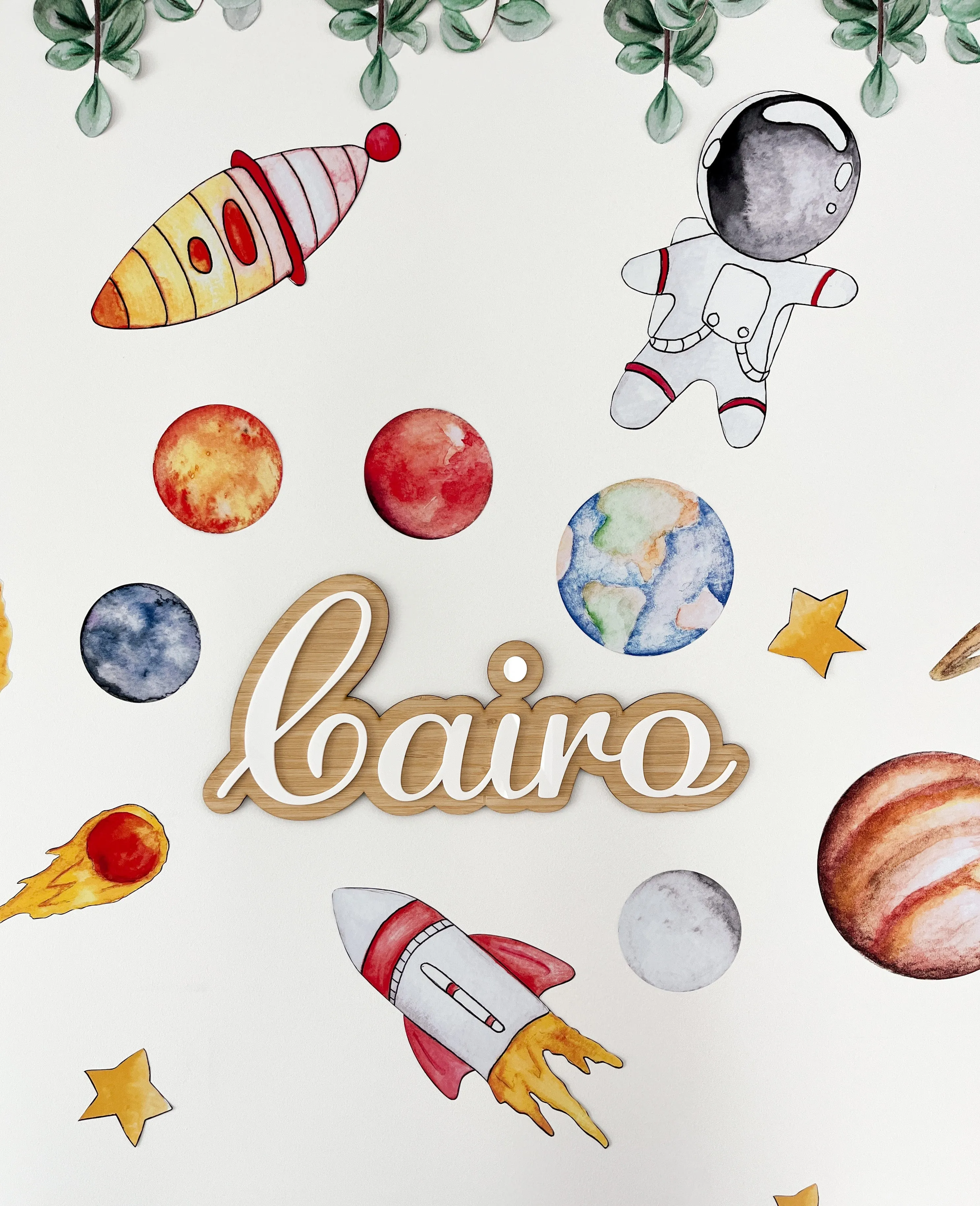 Planets Australian Design Hand Painted Peel & Stick, Removable Wall Decal. Nursery, Kids Playroom, Kids Teens Bedroom