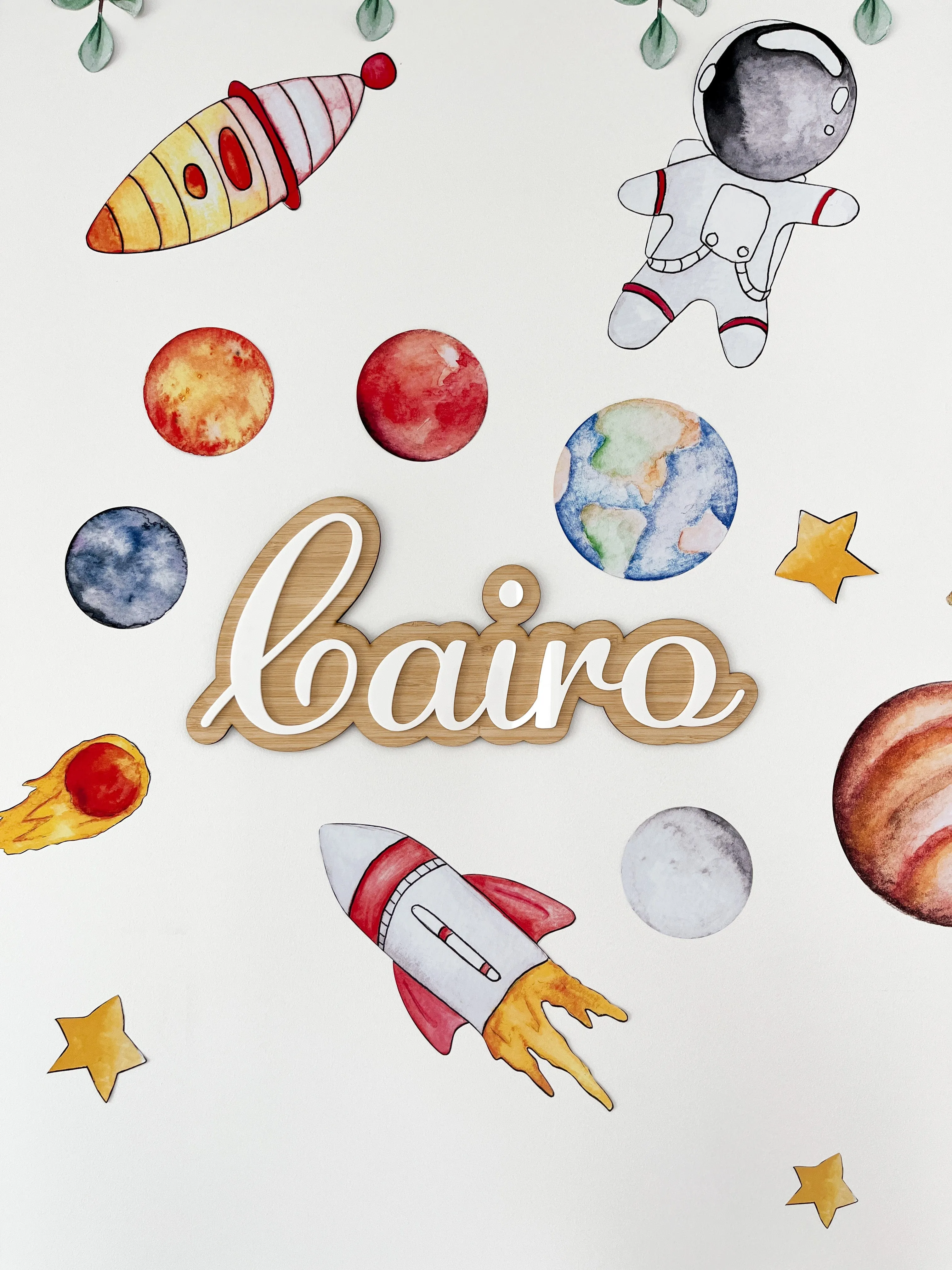 Planets Australian Design Hand Painted Peel & Stick, Removable Wall Decal. Nursery, Kids Playroom, Kids Teens Bedroom