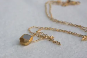 Plated Gold Minimalist Tiny Nugget Necklace