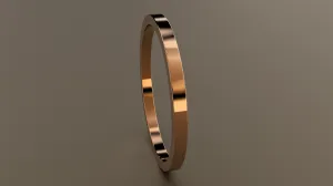 Polished Rose Gold 1.5mm Flat Wedding Band