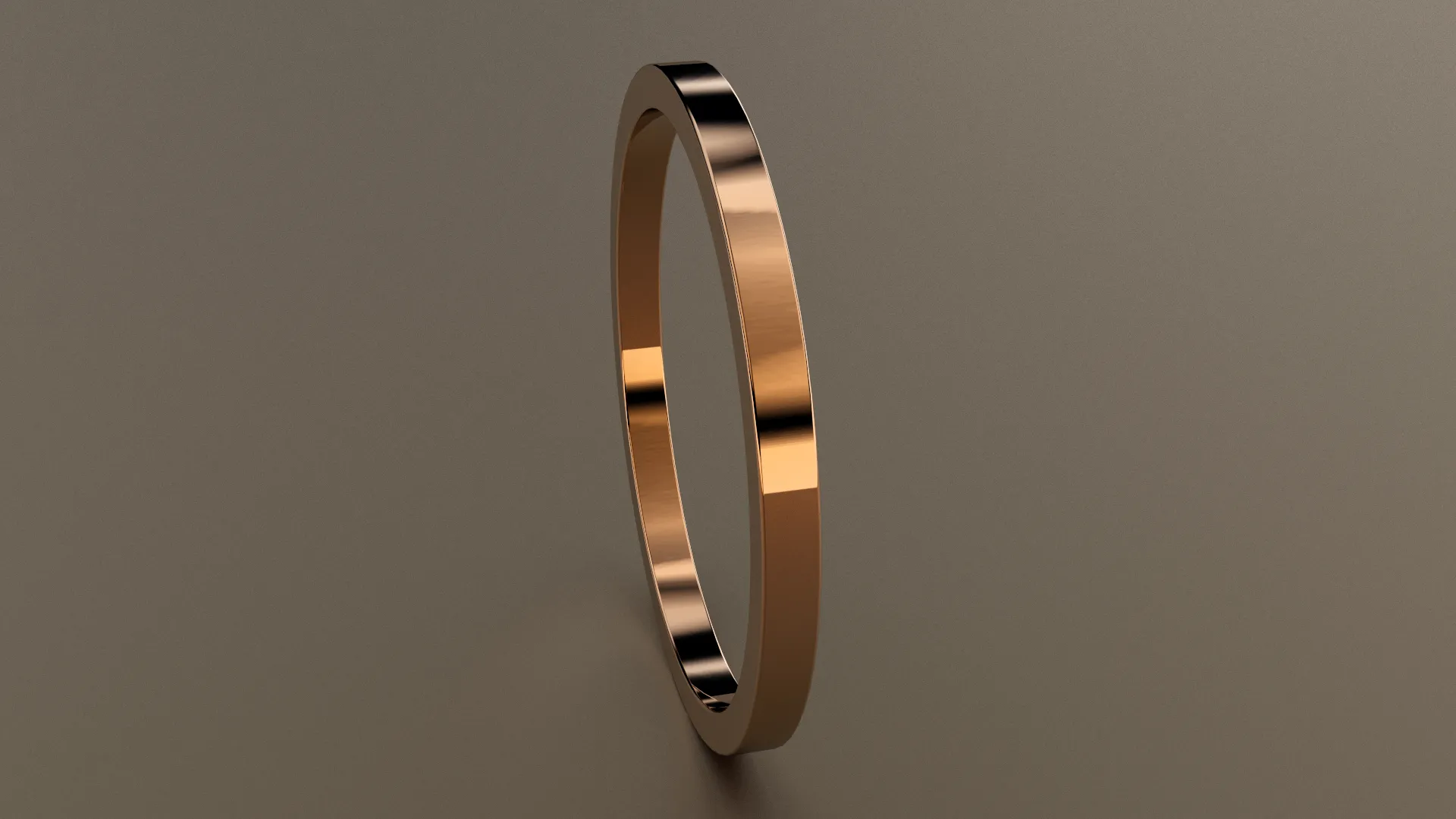 Polished Rose Gold 1.5mm Flat Wedding Band