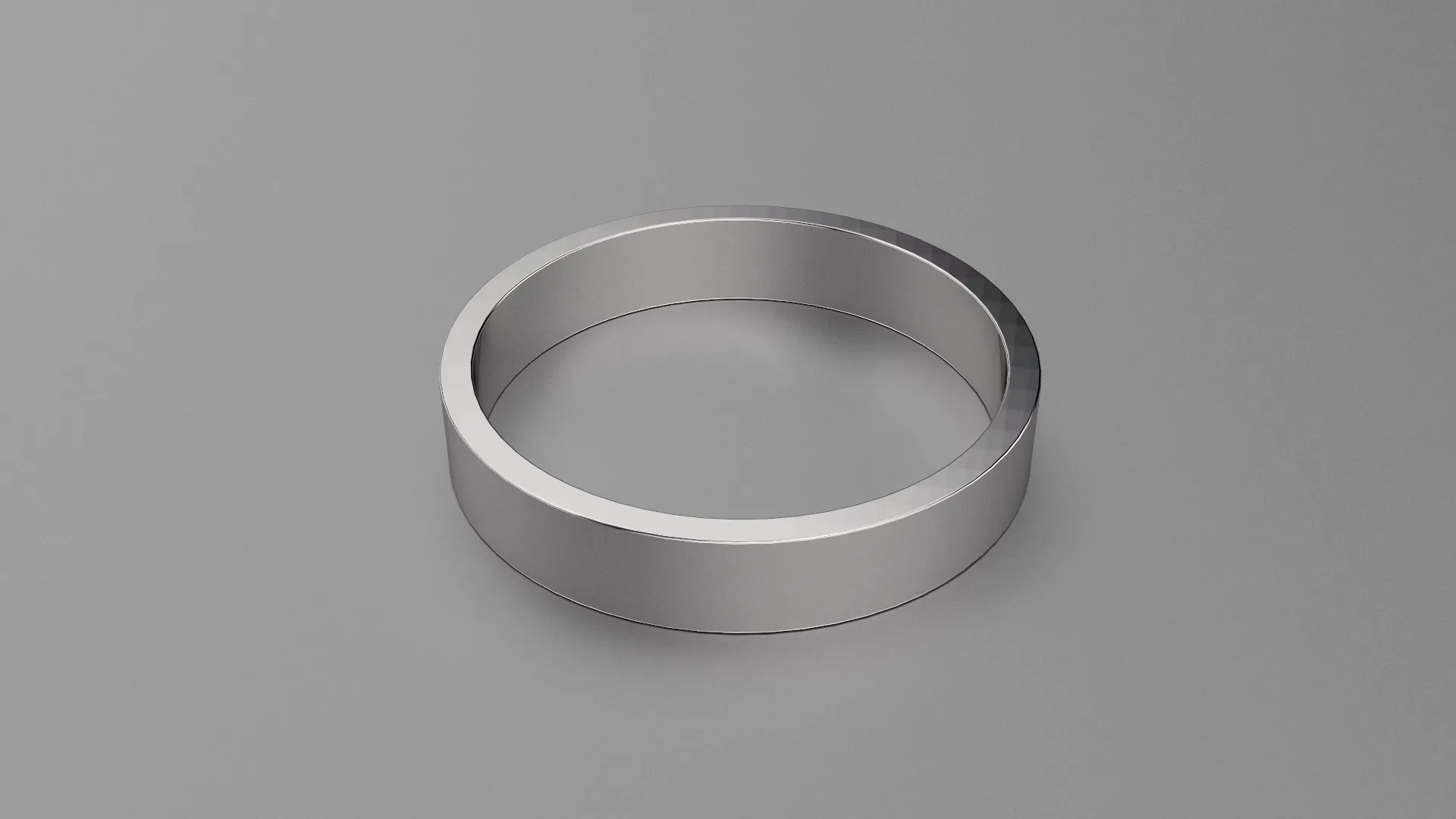 Polished Sterling Silver 4mm Flat Wedding Band