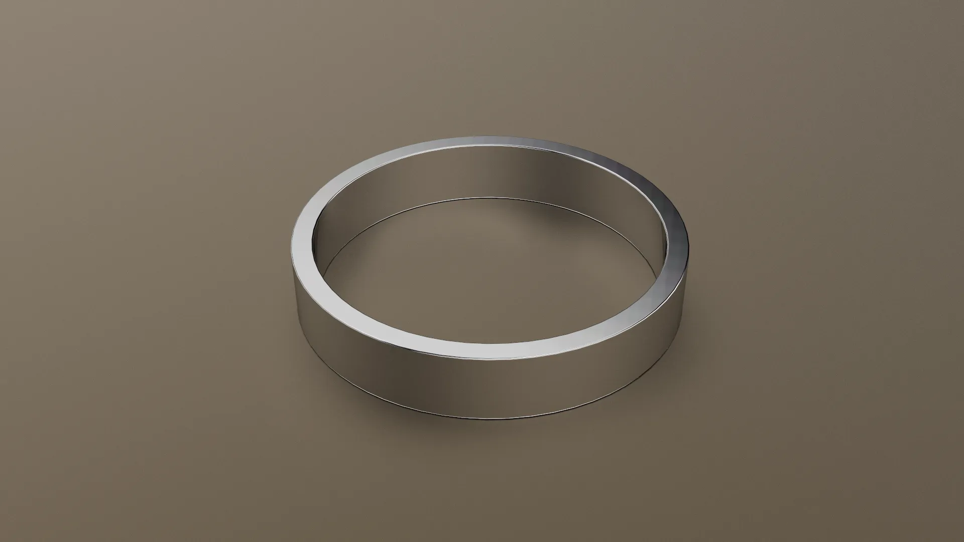 Polished White Gold 4mm Flat Wedding Band