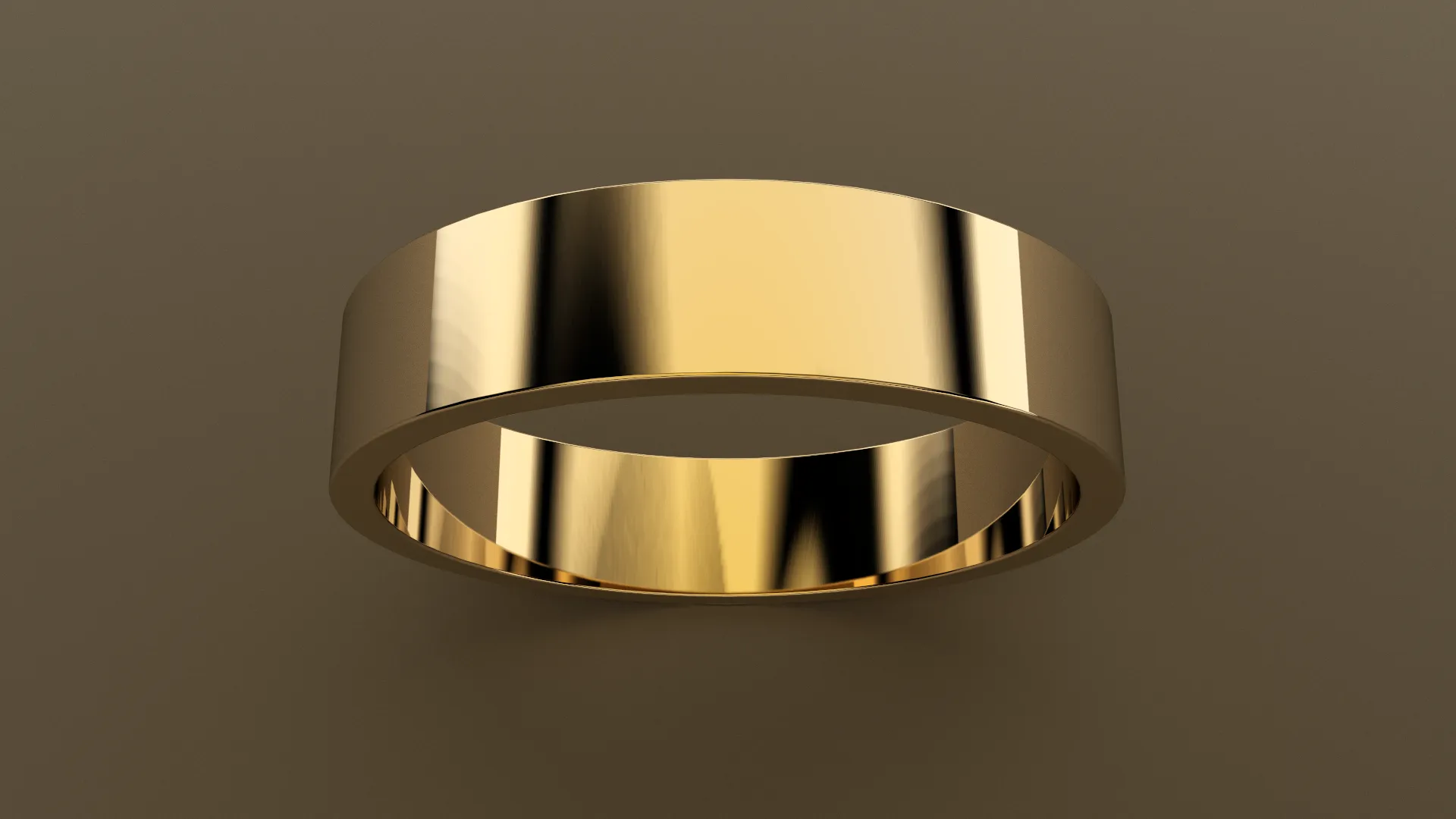 Polished Yellow Gold 5mm Flat Wedding Band