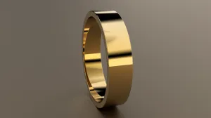 Polished Yellow Gold 5mm Flat Wedding Band