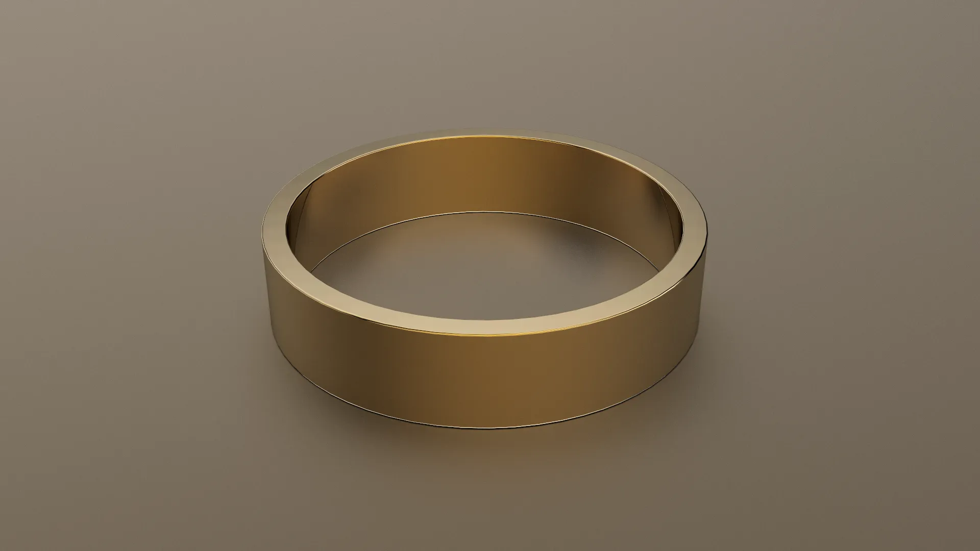 Polished Yellow Gold 5mm Flat Wedding Band