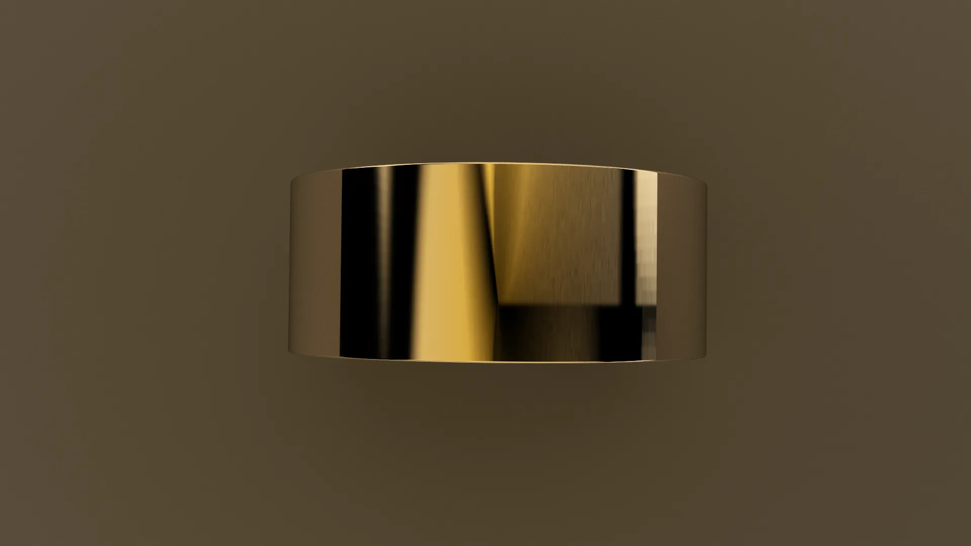 Polished Yellow Gold 9mm Flat Wedding Band