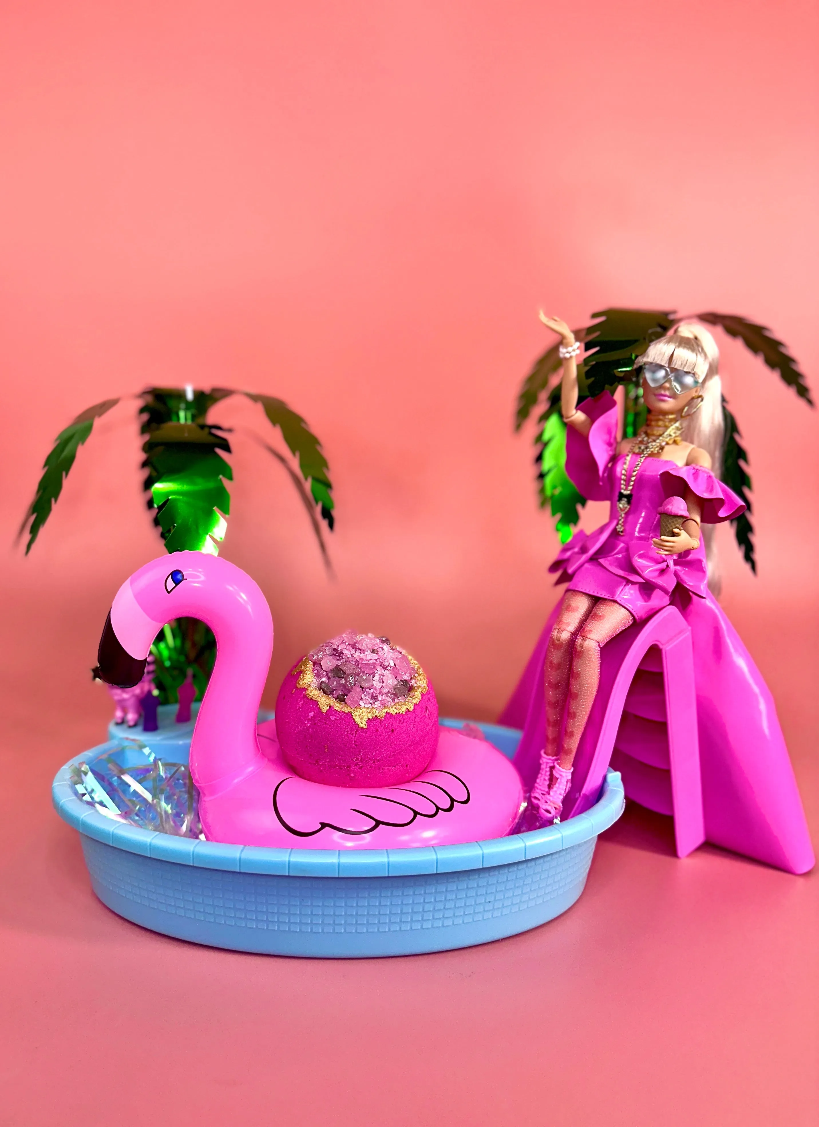 POOL PARTY | 14oz JUMBO Hot Pink Geode Bath Bomb