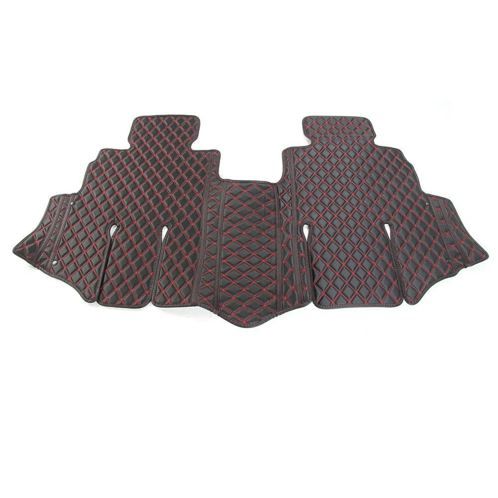 Premium Red Accent Leather Floor Mats