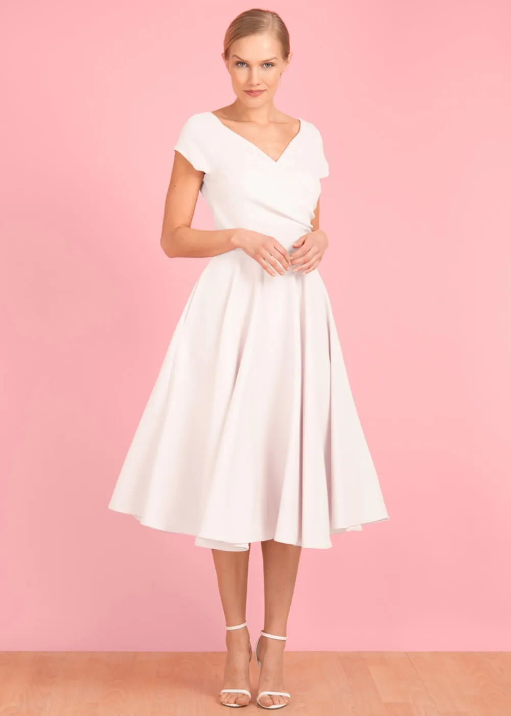 Pretty Dress Company Hourglass 50's Swing Dress Ivory