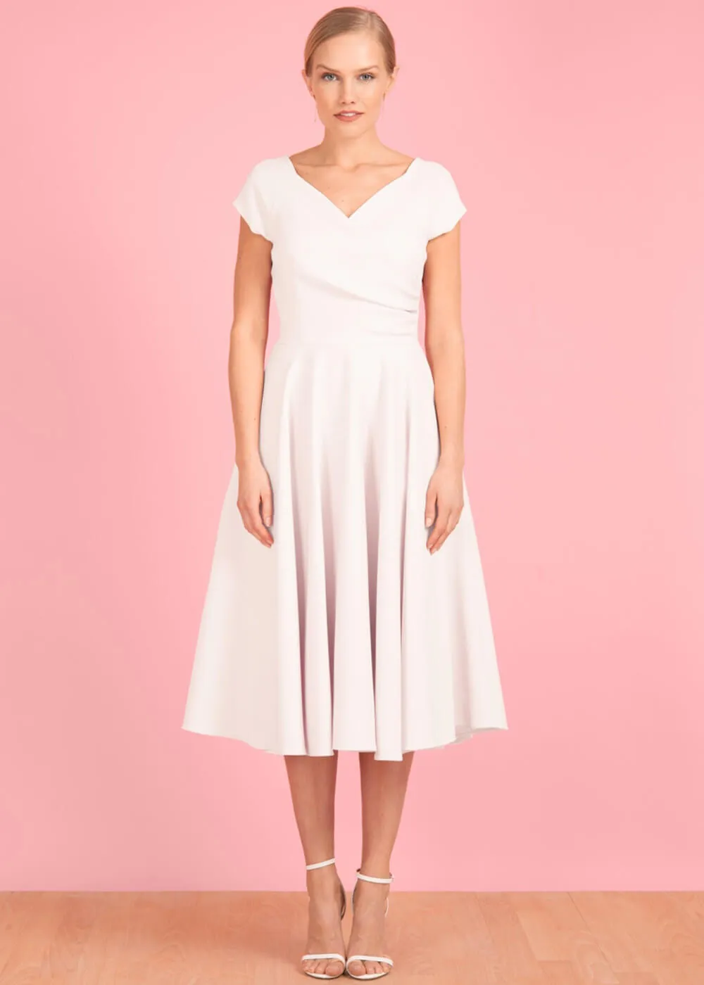 Pretty Dress Company Hourglass 50's Swing Dress Ivory