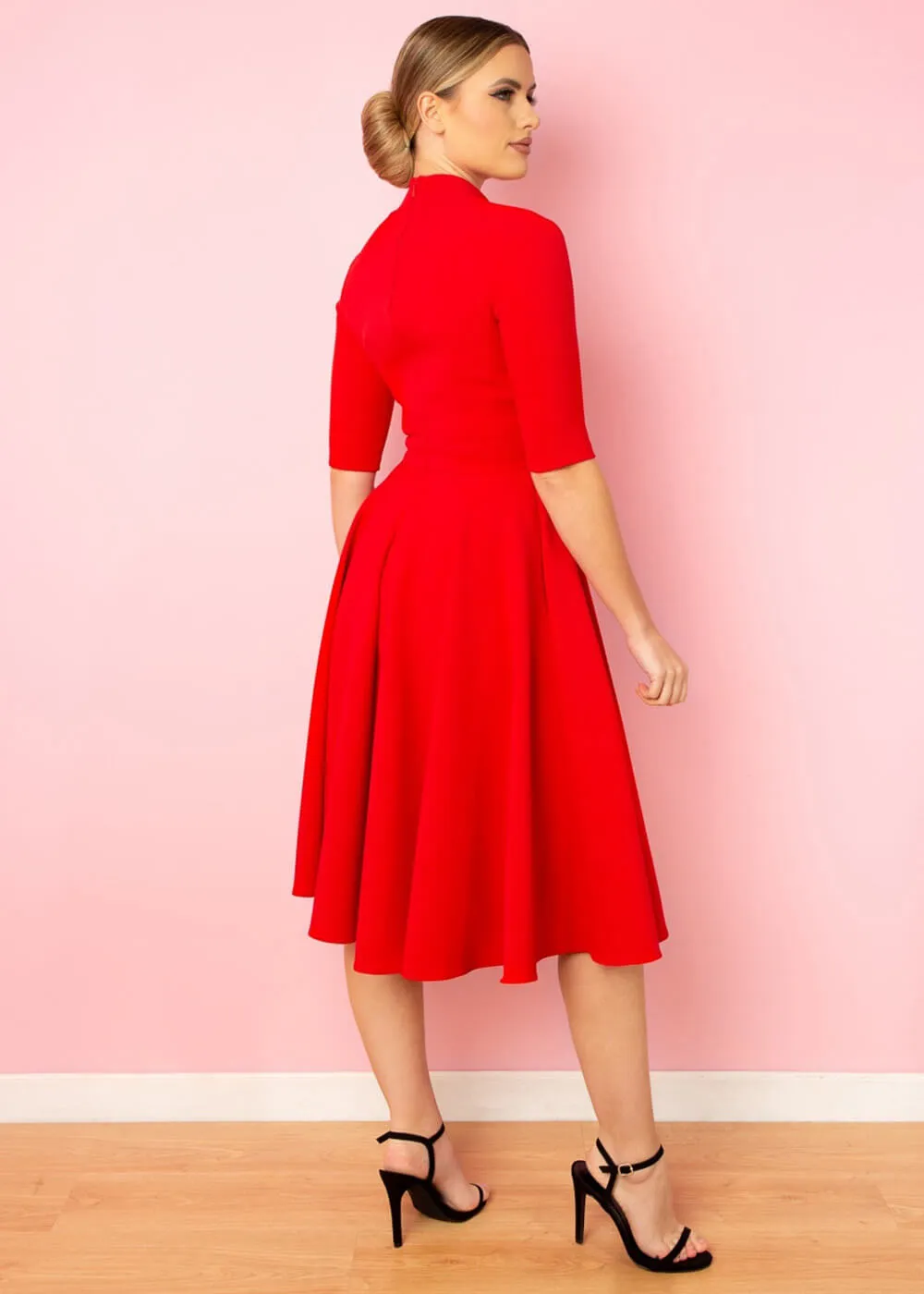 Pretty Dress Company Leyla 50's Midi Swing Dress Red