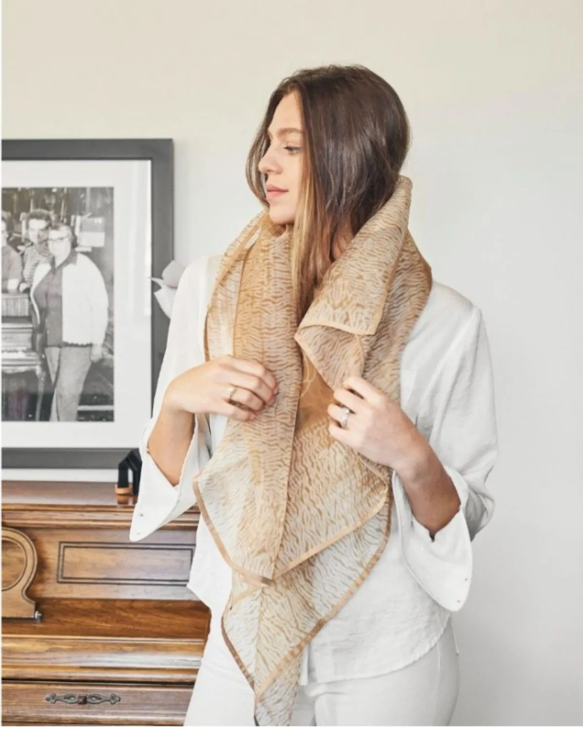 Primrose Cinnamon Silk Scarf
