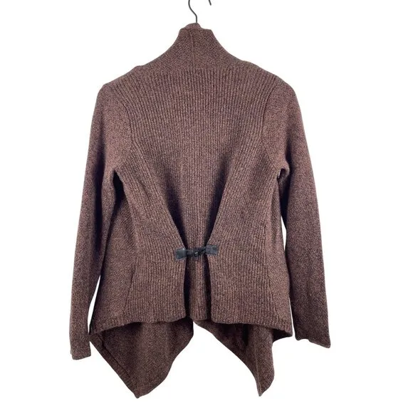 Quinn Women's XS 100% Cashmere Waterfall Cardigan Brown Neutral Layering