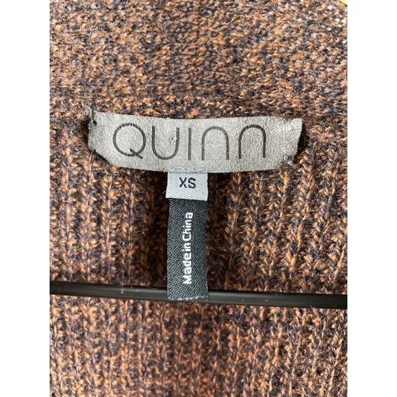 Quinn Women's XS 100% Cashmere Waterfall Cardigan Brown Neutral Layering