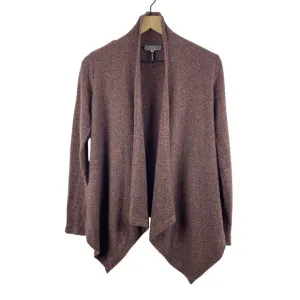 Quinn Women's XS 100% Cashmere Waterfall Cardigan Brown Neutral Layering