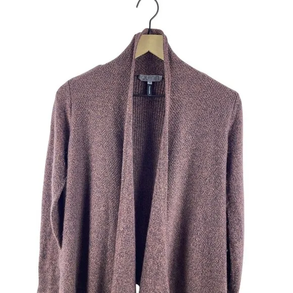 Quinn Women's XS 100% Cashmere Waterfall Cardigan Brown Neutral Layering