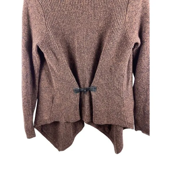Quinn Women's XS 100% Cashmere Waterfall Cardigan Brown Neutral Layering
