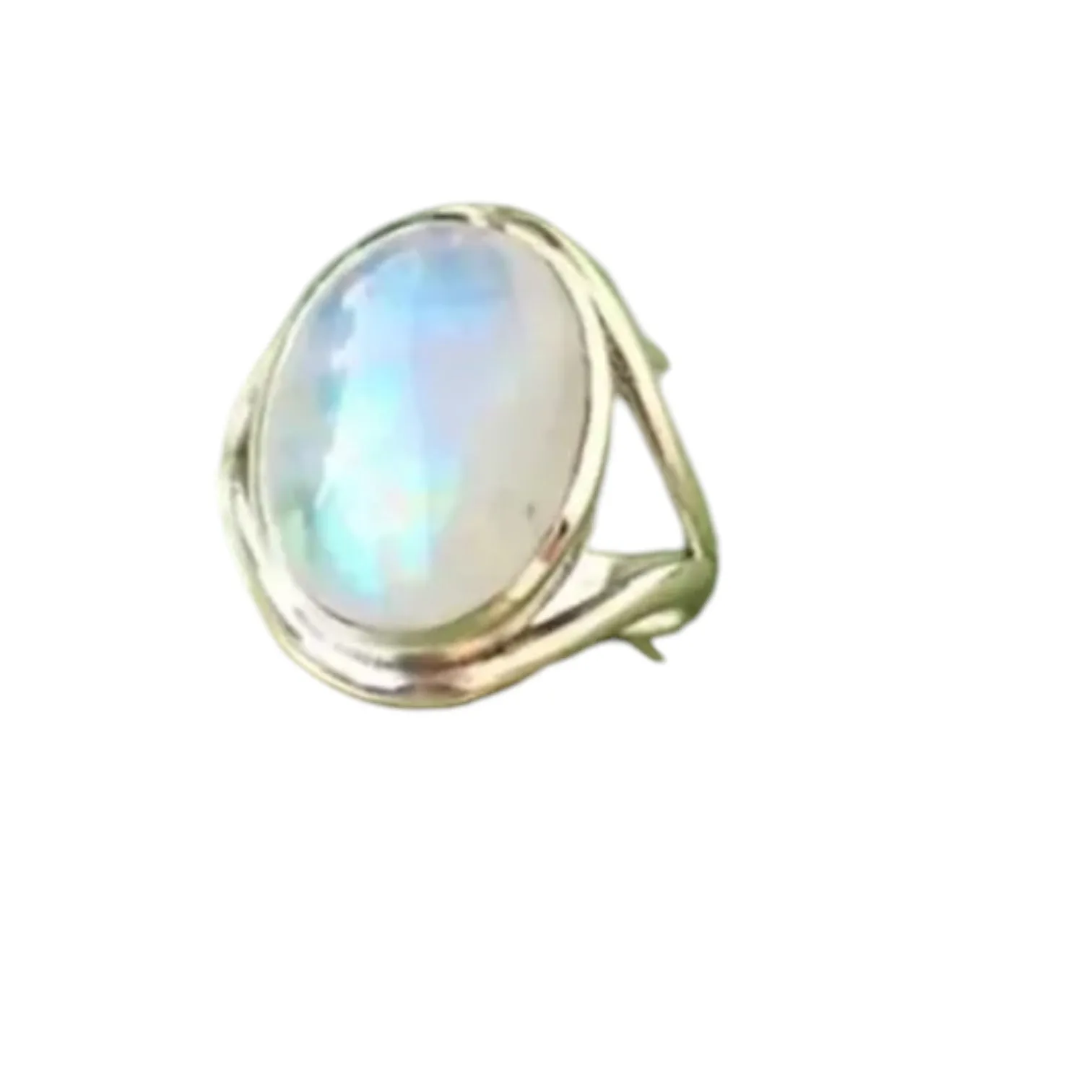 Rainbow Moonstone Solid 925 Sterling Silver Ring 4.5