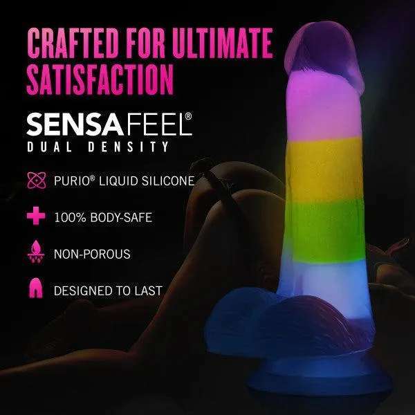 Rainbow Rave Glow in the Dark 6.5 Inch Silicone Dildo