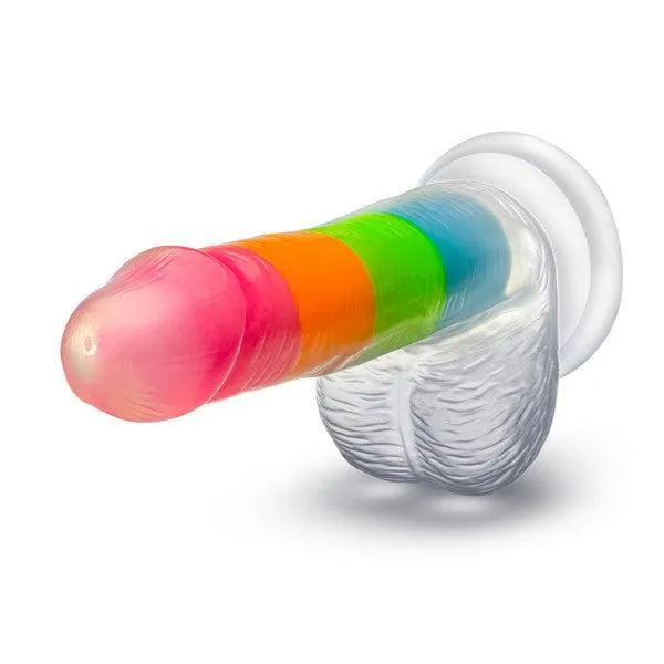Rainbow Rave Glow in the Dark 6.5 Inch Silicone Dildo