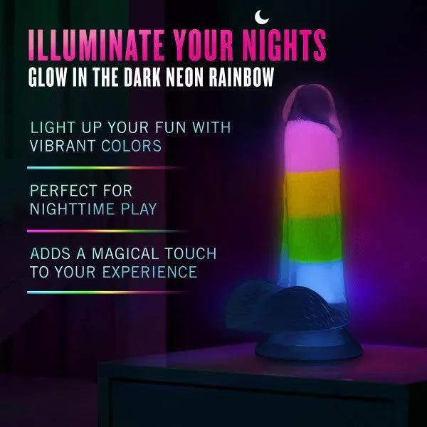 Rainbow Rave Glow in the Dark 6.5 Inch Silicone Dildo