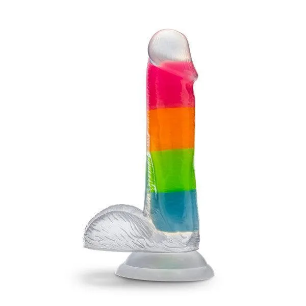 Rainbow Rave Glow in the Dark 6.5 Inch Silicone Dildo