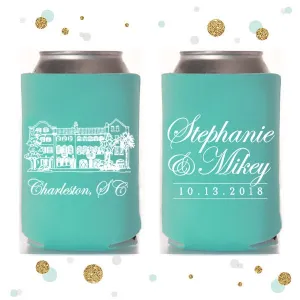 Rainbow Row - Wedding Can Cooler #78R