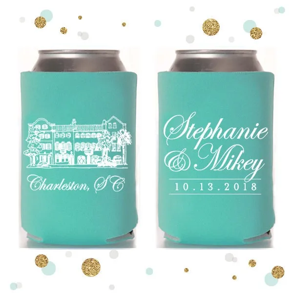 Rainbow Row - Wedding Can Cooler #78R