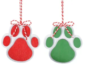 RED GREEN PAW ORNAMENT ASSORTMENT