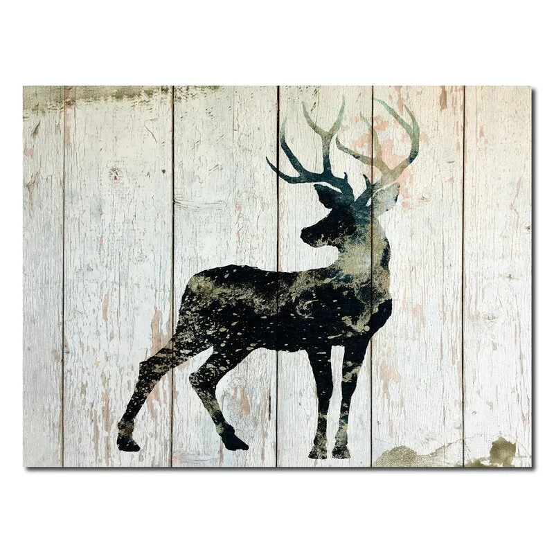 Retro Deer - Wrapped Canvas Print 12"X16" Retails $63  on Sale!