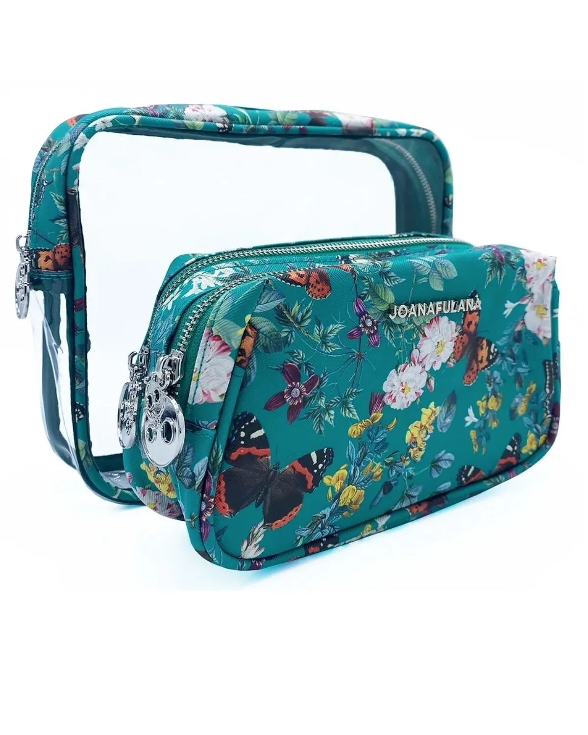 Reusable Clear Beauty Case | Emerald Butterfly Spirit
