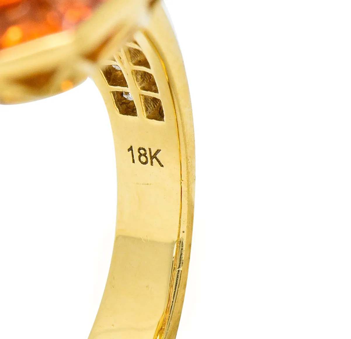 Roberto Coin 6.80 CTW Citrine Sapphire Diamond 18 Karat Gold Cocktail Ring