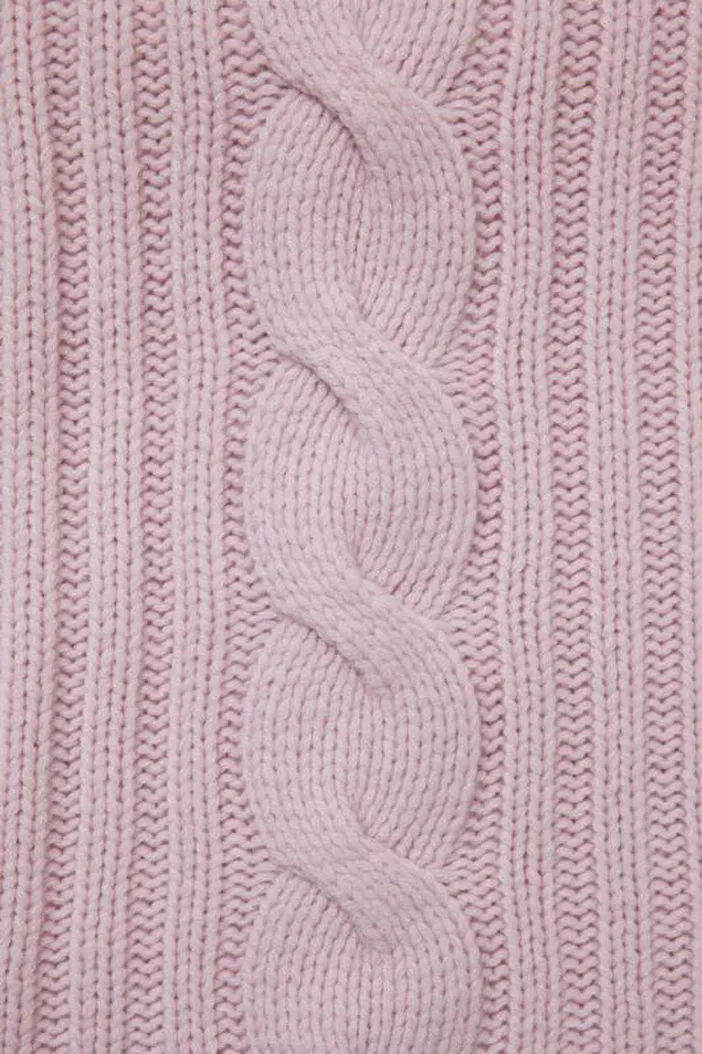 Roma Cable Knit Cashmere Throw - Pink